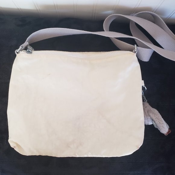 Kipling Womens Bag Davina White Gray Wide Strap Adjustable Nylon 12.5 x 10 - Picture 6 of 13